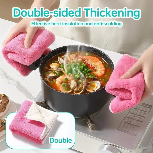 Alt view image 3 of 7 - Microfiber Cleaning Cloth 10 x 10, Mixed Color Kitchen Towels, Reusable Dish Towels for Kitchen Drying, Washable Dish Rags for Washing Dishes, Absorbent Lint Free Cleaning Cloths, 5 Pack