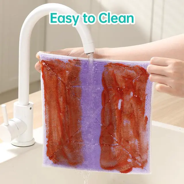 Alt view image 7 of 7 - Microfiber Cleaning Cloth 10 x 10, Mixed Color Kitchen Towels, Reusable Dish Towels for Kitchen Drying, Washable Dish Rags for Washing Dishes, Absorbent Lint Free Cleaning Cloths, 5 Pack