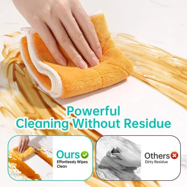 Alt view image 6 of 7 - Microfiber Cleaning Cloth 10 x 10, Mixed Color Kitchen Towels, Reusable Dish Towels for Kitchen Drying, Washable Dish Rags for Washing Dishes, Absorbent Lint Free Cleaning Cloths, 5 Pack