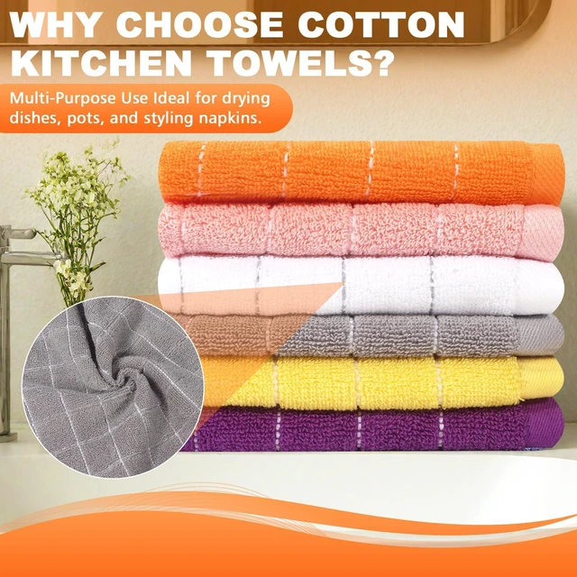 Alt view image 5 of 7 - Wash Cloths 6 Pack 100% Cotton, Soft Absorbent Washcloths for Face & Body, Quick Dry Wash Cloths for Showering, Bathroom Towels, 6 Colors