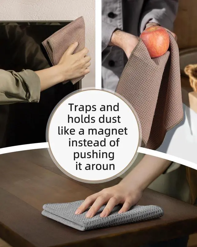 Alt view image 5 of 7 - Waffle Weave Cleaning Cloths, Ultra Absorbent and Lint Free, 6 Pack