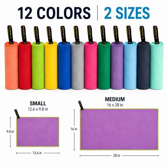 Alt view image 7 of 7 - Elite Trail Magic Backpacking Ultralight Quick Dry Microfiber Soft Fast Drying Hand and Face Towel Wash Cloth Camping Yoga Hiking Active Lifestyle Small