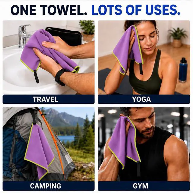 Alt view image 4 of 7 - Elite Trail Magic Backpacking Ultralight Quick Dry Microfiber Soft Fast Drying Hand and Face Towel Wash Cloth Camping Yoga Hiking Active Lifestyle Small
