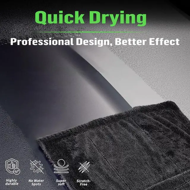 Alt view image 3 of 7 - Bath Wipes Shower Cleaning Cloths, Premium Car Drying Towel | Ultra Absorbent Twisted-Loop Design| Microfiber Towel for Car, Shower Cabin, Household