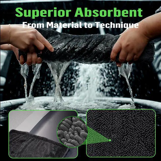 Alt view image 4 of 7 - Bath Wipes Shower Cleaning Cloths, Premium Car Drying Towel | Ultra Absorbent Twisted-Loop Design| Microfiber Towel for Car, Shower Cabin, Household