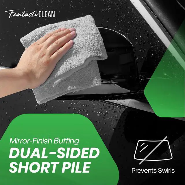 Alt view image 7 of 7 - Thick Microfiber Towel Roll, 14" x 14", 20 Pack, Grey