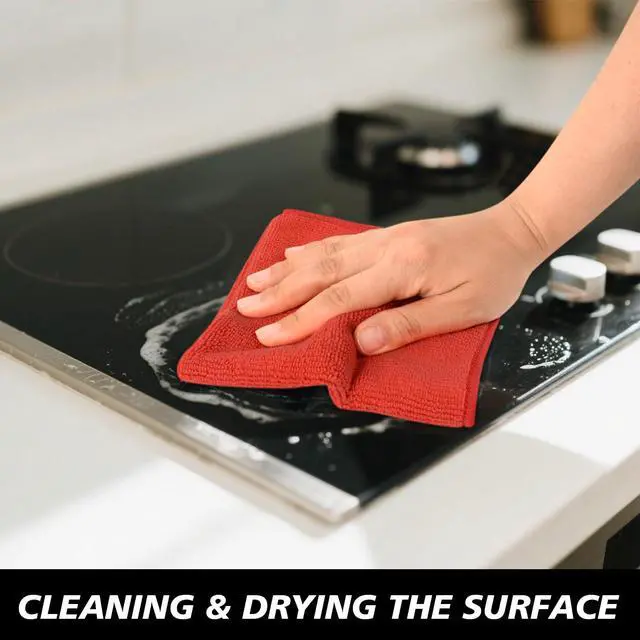 Alt view image 6 of 7 - Microfiber Rag Cleaning Cloth Kitchen Dish Cloths 12x12inch 12 Pack
