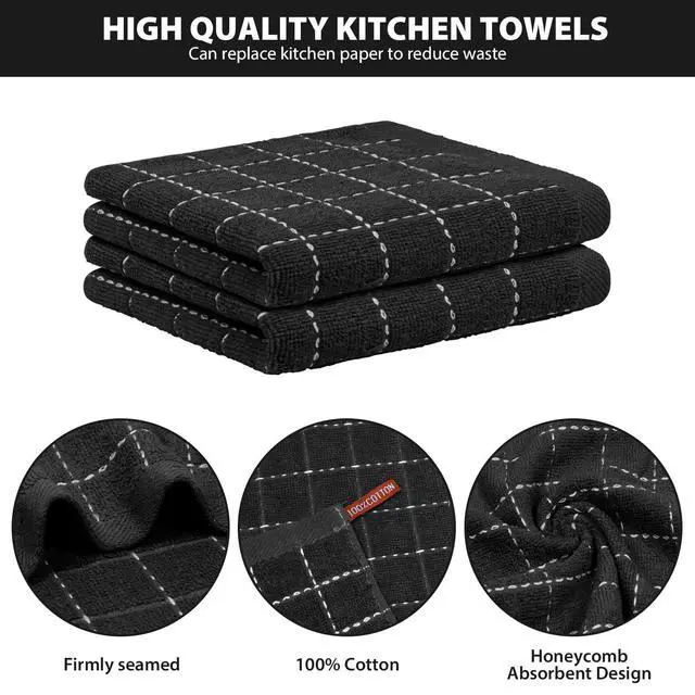 Alt view image 3 of 7 - 6 Pack Terry Kitchen Towels,Dish Cloths for Washing Dishes
