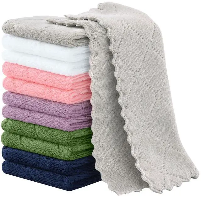 Main image of Super Soft 12 Pack Coral Velvet Microfiber Dish Cloths, 7" x 9"