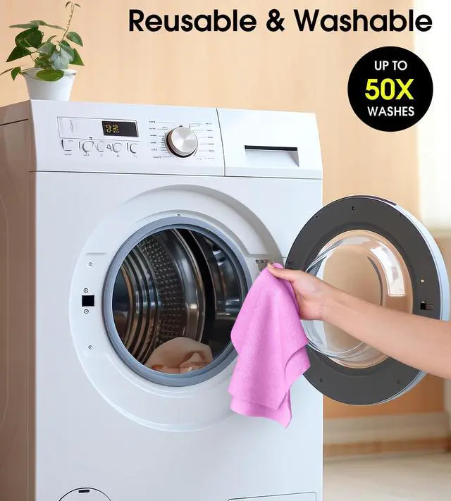 Alt view image 6 of 7 - Microfiber Cleaning Cloth Roll - Tear-Away Reusable Microfiber Paper Towels, Lint-Free, Washable, 20 Sheets for Kitchen, Car, Dishes, and Sensitive Surfaces (Light Purple)