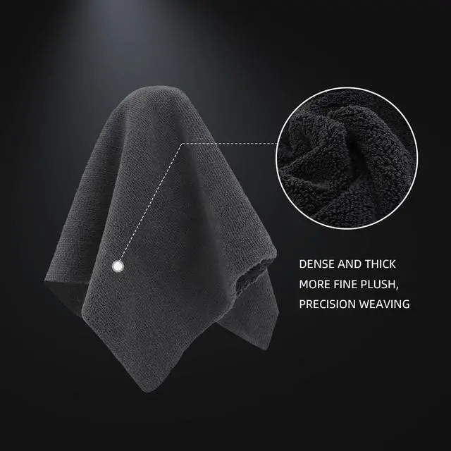 Alt view image 5 of 7 - Microfiber Cleaning Towel, Microfiber Cleaning Cloth for Car Washing, 12 Pack Streak-Free, Ultra Absorbent, Washable for All Purpose Terry Microfiber Towels, 16.1in x 16.1in, 350GSM, Grey-MT038
