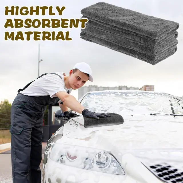 Alt view image 5 of 7 - 4 Pcs Extra Large Microfiber Cleaning Cloth, 30"x20" Washable Reusable Floor Cloth for Squeegee Mop House Floor Kitchen Car Window Highly Absorbent, Lint and Streak Free (Grey)