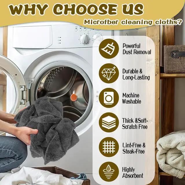Alt view image 3 of 7 - 4 Pcs Extra Large Microfiber Cleaning Cloth, 30"x20" Washable Reusable Floor Cloth for Squeegee Mop House Floor Kitchen Car Window Highly Absorbent, Lint and Streak Free (Grey)