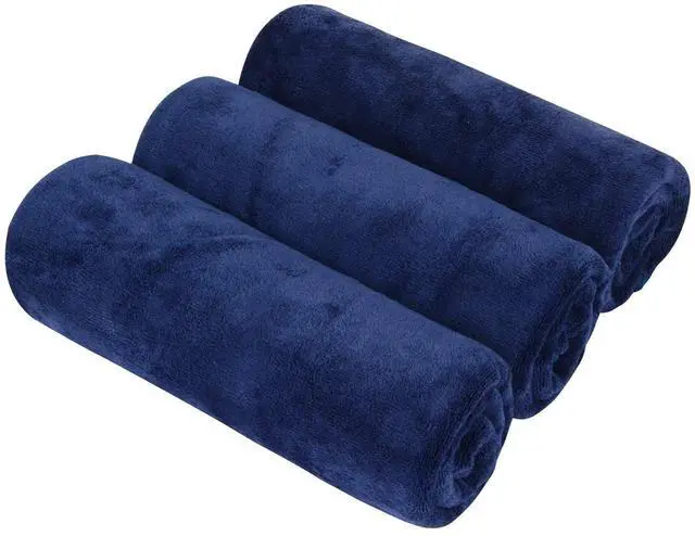 Main image of Microfiber Gym Towels, Workout Sweat Towel 16x32, 3 Pack NavyBlue