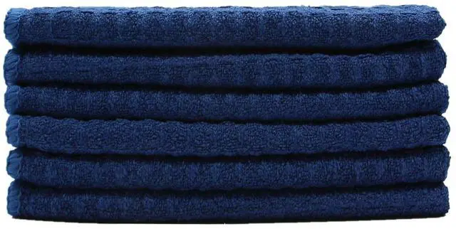 Alt view image 2 of 7 - Microfiber Kitchen Cleaning Cloth, 12inch X 12inch, 6 Pack, Navy Blue