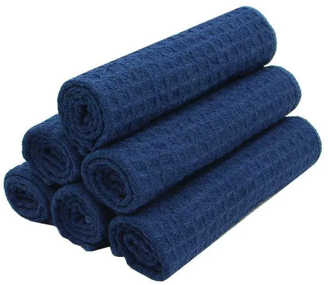 Alt view image 3 of 7 - Microfiber Kitchen Cleaning Cloth, 12inch X 12inch, 6 Pack, Navy Blue