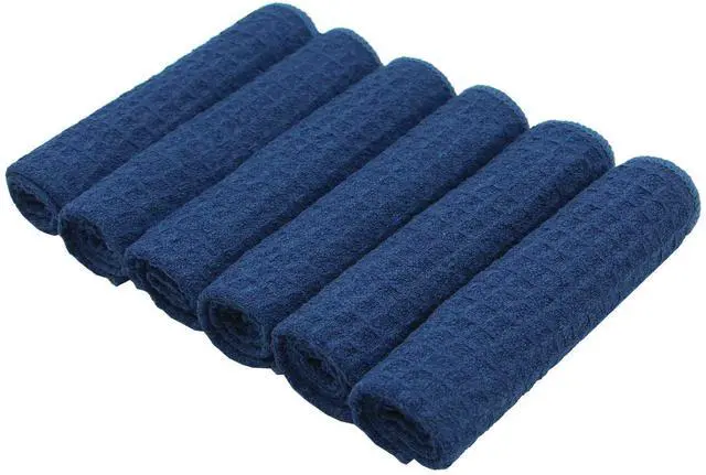 Alt view image 4 of 7 - Microfiber Kitchen Cleaning Cloth, 12inch X 12inch, 6 Pack, Navy Blue