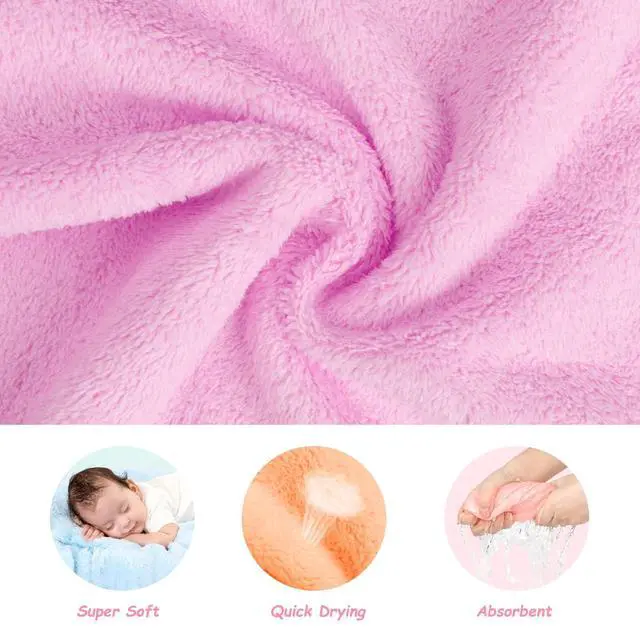 Alt view image 3 of 7 - Baby Washcloths 24-Pack (7''x9''), Microfiber Coral Fleece Baby Towels, Super Soft and Absorbent Wash Cloths for Newborns, Infants and Toddlers, Gentle on Delicate Skin for Face Hands and Body