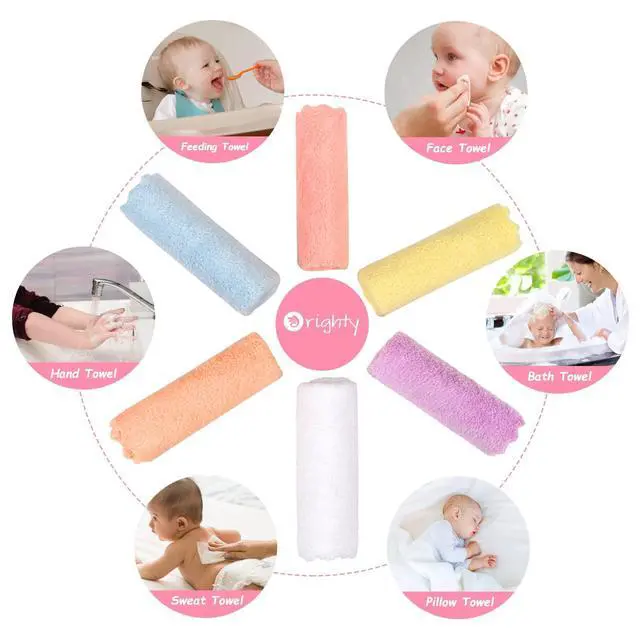 Alt view image 6 of 7 - Baby Washcloths 24-Pack (7''x9''), Microfiber Coral Fleece Baby Towels, Super Soft and Absorbent Wash Cloths for Newborns, Infants and Toddlers, Gentle on Delicate Skin for Face Hands and Body