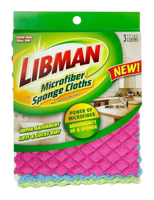 Alt view image 3 of 3 - Libman 2103 Microfiber Sponge Cloth with Microfiber and Sponge Layers
