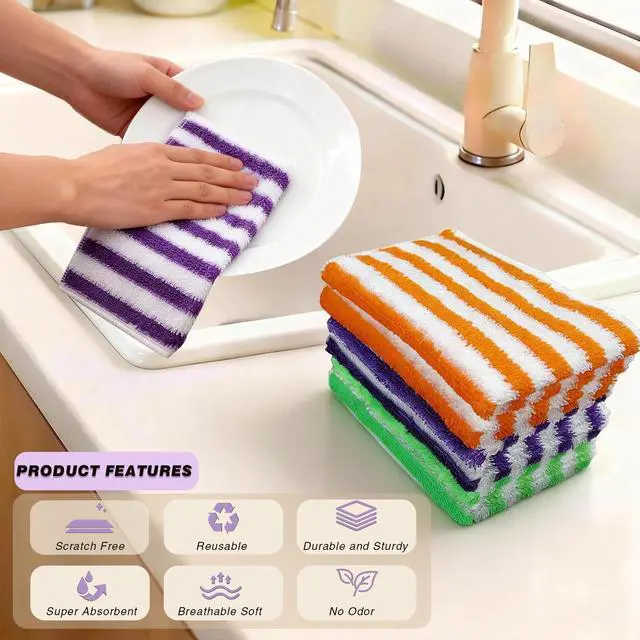 Alt view image 3 of 7 - 3 Pack Cellulose Fiber Cleaning Cloth, Highly Absorbent Kitchen Cleaning Rags for Kitchen, Car, Window, Housekeeping, Household Dusting, No Odor and No Scratch Reusable, 11.8"X10.6"