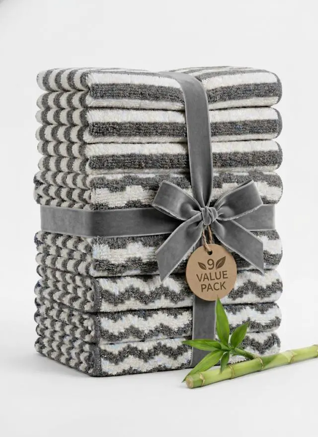 Main image of Premium Modern Bamboo Microfiber Cleaning Washcloths Ultra-Absorbent & Odor-Free Kitchen Rags Non-Scratch, Quick-Dry Washcloths, 11.5 x 11.5 inch (Pack of 9).
