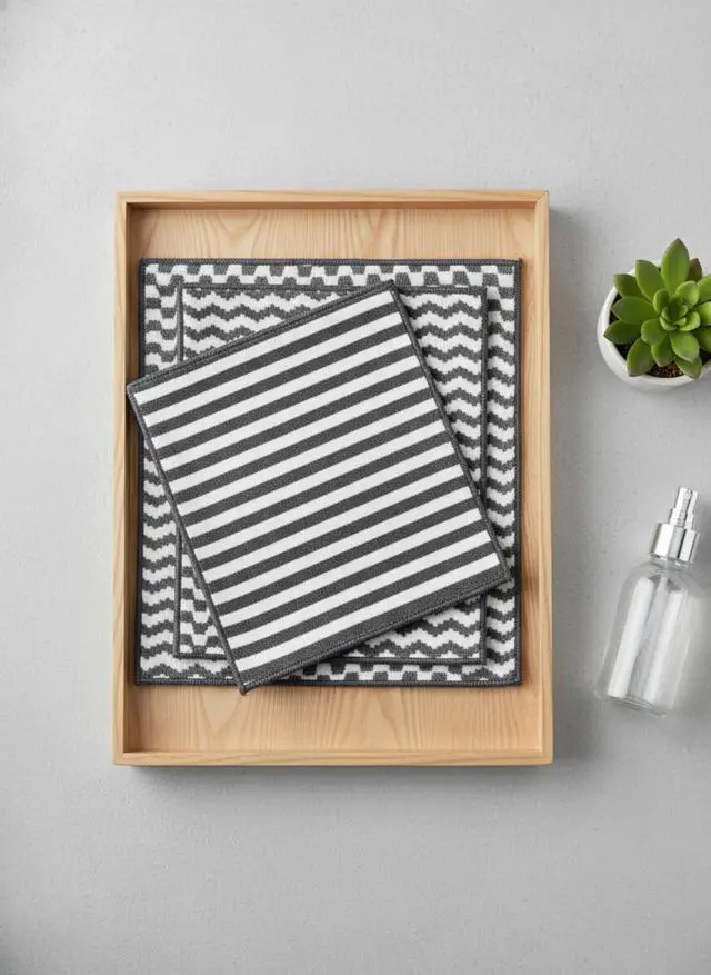 Alt view image 6 of 7 - Premium Modern Bamboo Microfiber Cleaning Washcloths Ultra-Absorbent & Odor-Free Kitchen Rags Non-Scratch, Quick-Dry Washcloths, 11.5 x 11.5 inch (Pack of 9).