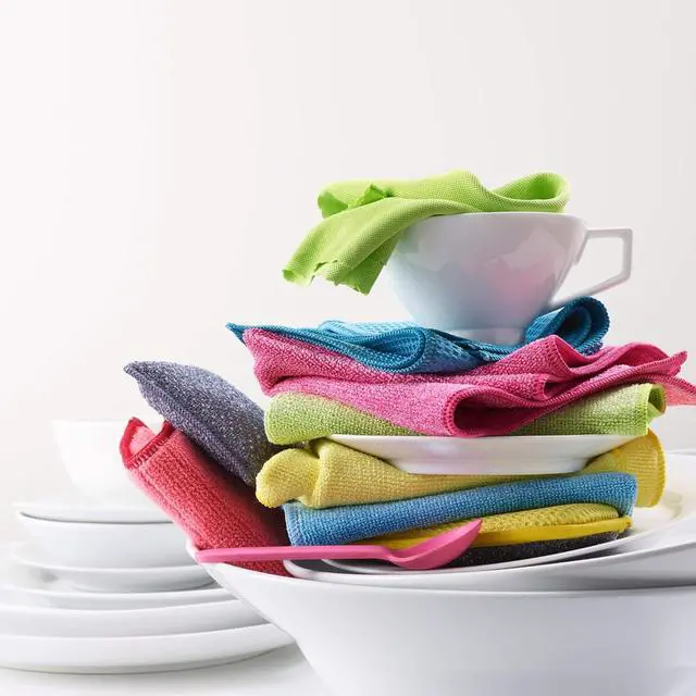 Alt view image 2 of 7 - Cleaning Pad, Premium Microfiber Cleaning Cloth, Perfect Dish, Bathtub, Shower, and Barthroom Scrubber, Washable and Reusable, 100 Wash Guarantee, 2 Pack