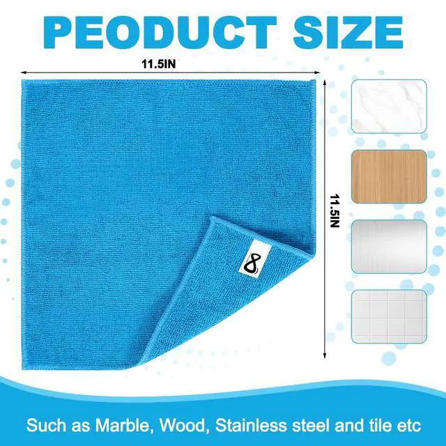Alt view image 2 of 7 - Microfiber Cleaning Cloth 210GSM High Density, 15 Pack Reusable Cleaning Towels, Ultra Soft Non Abrasive Multipurpose Cleaning Rags for Car Glass Kitchen Bathroom,11.5"x11.5"