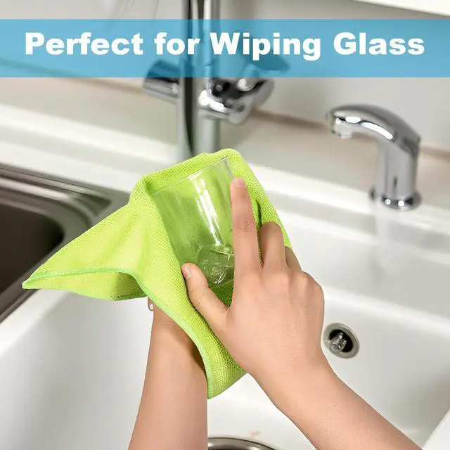 Alt view image 3 of 7 - Microfiber Cleaning Cloth 210GSM High Density, 15 Pack Reusable Cleaning Towels, Ultra Soft Non Abrasive Multipurpose Cleaning Rags for Car Glass Kitchen Bathroom,11.5"x11.5"