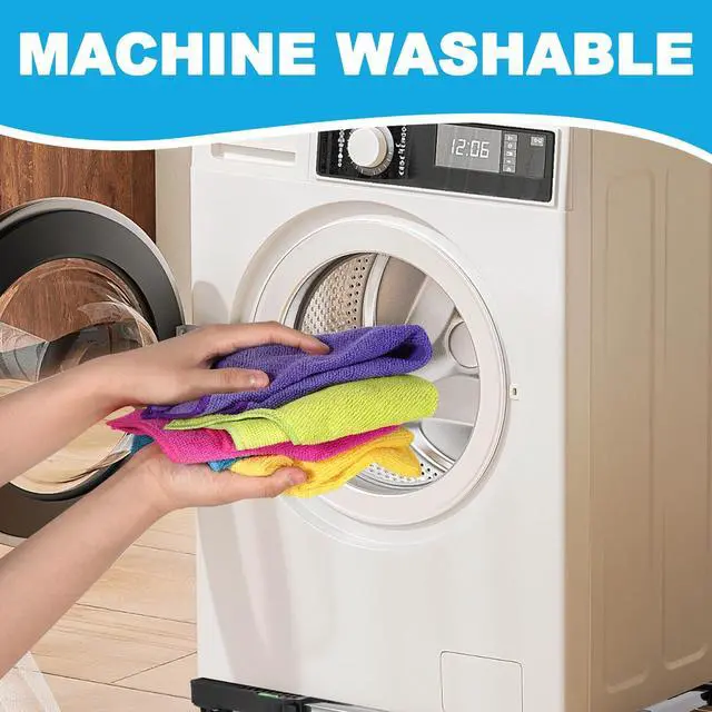 Alt view image 7 of 7 - Microfiber Cleaning Cloth 210GSM High Density, 15 Pack Reusable Cleaning Towels, Ultra Soft Non Abrasive Multipurpose Cleaning Rags for Car Glass Kitchen Bathroom,11.5"x11.5"