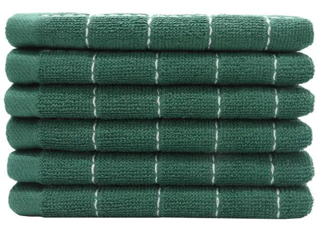 Alt view image 3 of 6 - Terry Dish Rags Cloths, Green Kitchen Dish Towels,12x 12,6 Pack