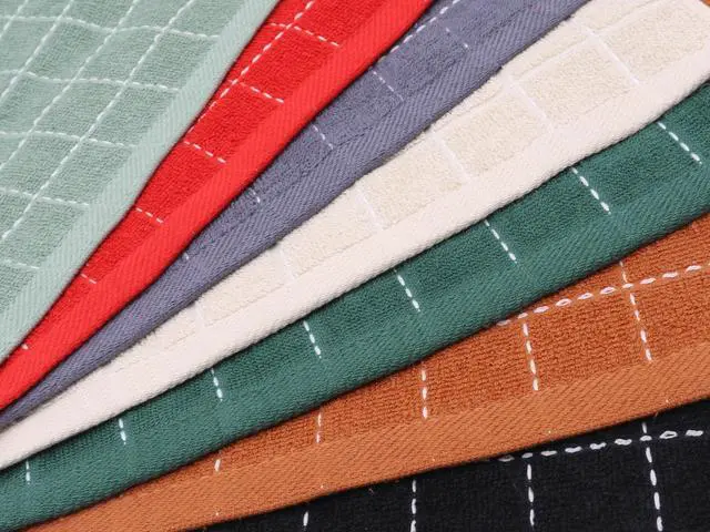 Alt view image 6 of 6 - Terry Dish Rags Cloths, Green Kitchen Dish Towels,12x 12,6 Pack