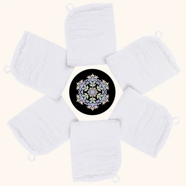 Alt view image 2 of 7 - Baby Washcloths -100% Cotton Muslin Soft Baby Bath Wash Cloths and Absorbent Baby Wipes for Newborns Kids Girls and Boys - 12 Pack, 12x12 Inches - White