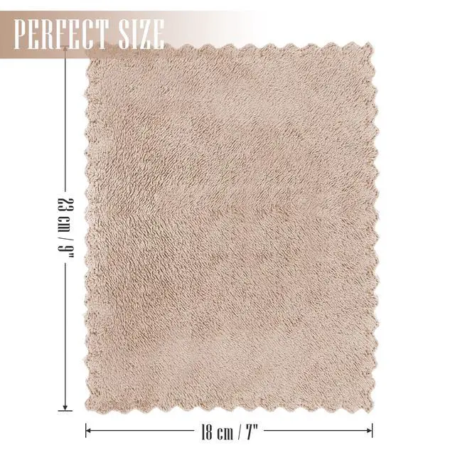 Alt view image 2 of 7 - 24 Pack Kitchen Dishcloths - Does Not Shed Fluff - Reusable Dish Towels, Dish Cloths, Super Absorbent Coral Fleece Cleaning Cloths, Nonstick Oil Washable Fast Drying, 7 x 9 Inch (Brown)