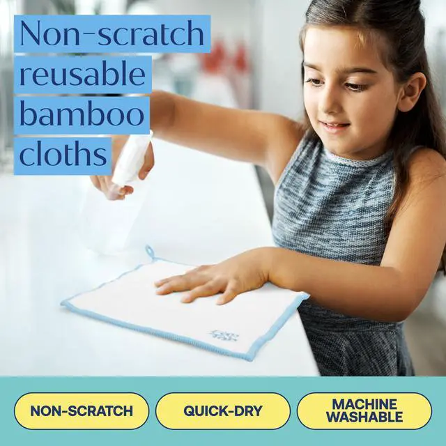 Alt view image 2 of 7 - Viscose Cleaning Cloths - Made from Bamboo - Reusable, 7-Pack