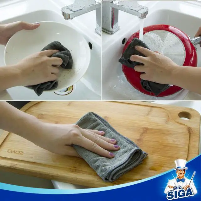 Alt view image 3 of 7 - Microfiber Cleaning Cloths, All Purpose Cleaning Towels, Pack of 6