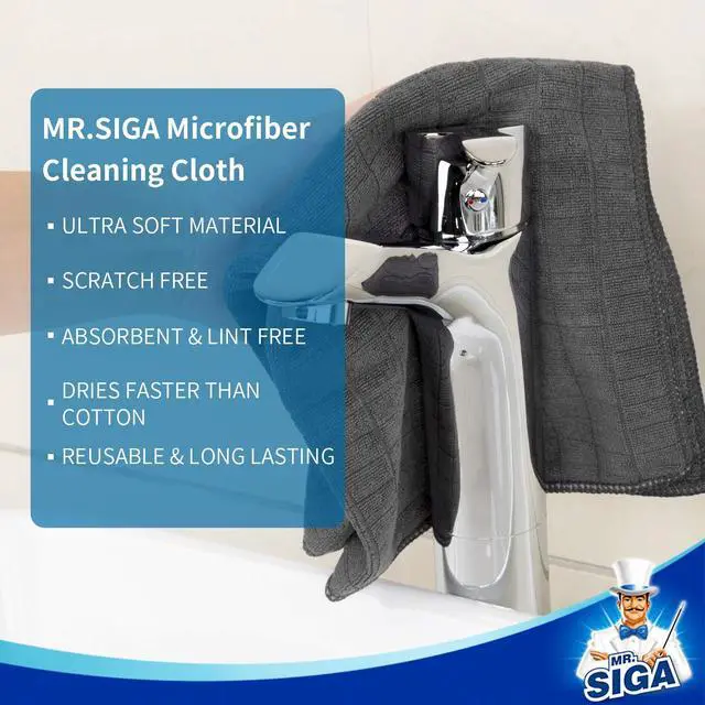 Alt view image 6 of 7 - Microfiber Cleaning Cloths, All Purpose Cleaning Towels, Pack of 6