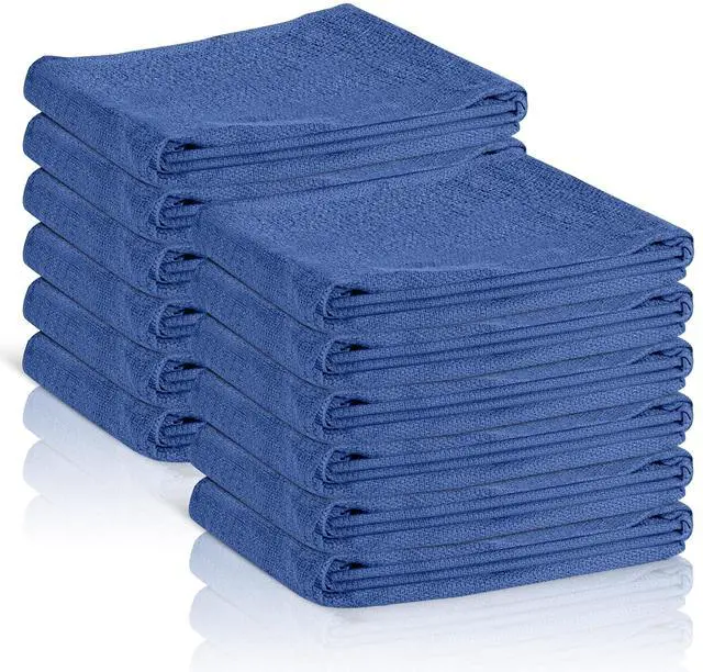 Main image of Surgical Towels for Cleaning Huck Towels 12 Pack 100% Cotton Size 15x25 Blue Cleaning Rags for Kitchen, Bar, Home, Windows, Industrial Shop, Glass Super Absorbent Lint Free Commercial Grade