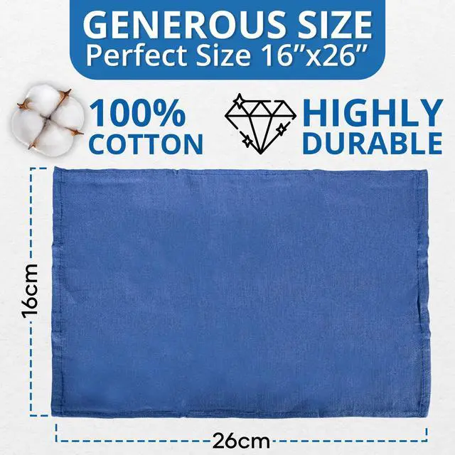 Alt view image 4 of 7 - Surgical Towels for Cleaning Huck Towels 12 Pack 100% Cotton Size 15x25 Blue Cleaning Rags for Kitchen, Bar, Home, Windows, Industrial Shop, Glass Super Absorbent Lint Free Commercial Grade