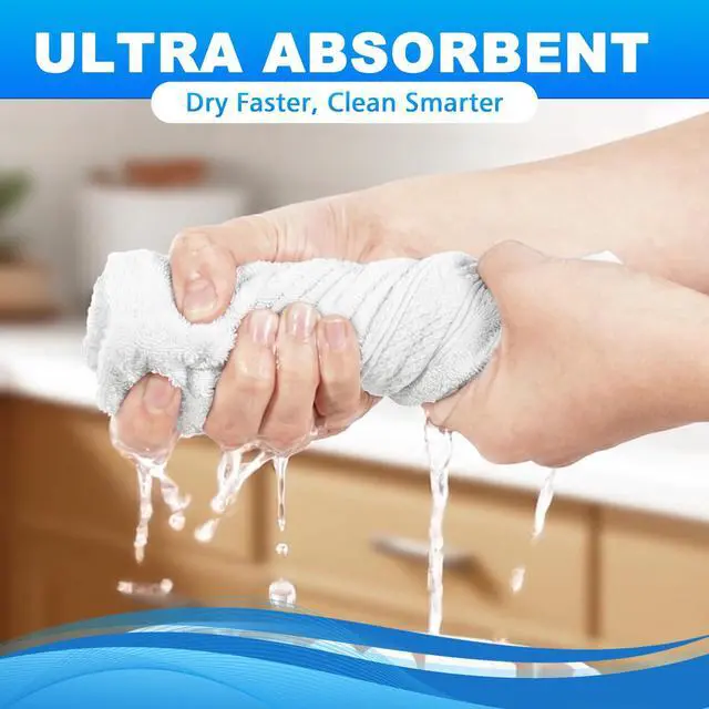 Alt view image 5 of 7 - 6 Pack 100% Cotton Wash Cloth, 13x13 Inch Highly Absorbent and Soft Feel Fingertip Towels, Machine Washable Washcloths for Bathroom, Gym, Hotel, Spa and Kitchen, White