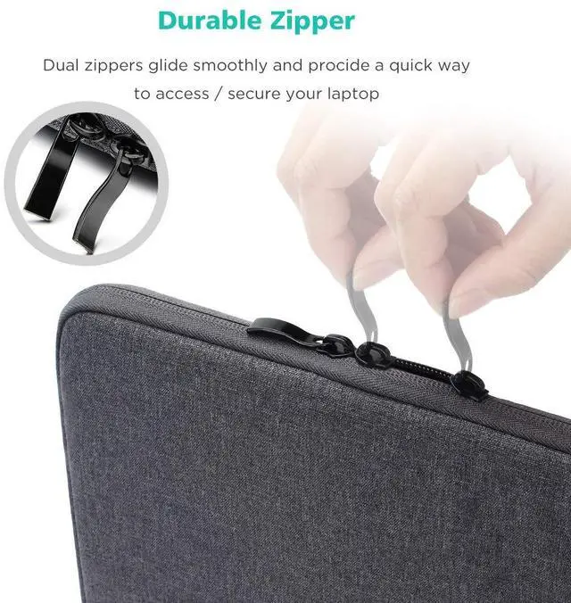 Alt view image 4 of 7 - 13-14 inch Laptop Sleeve Case Protective Computer Cover for 14" MacBook Pro M4 M3 M2 M1 / 14.4" Surface Laptop Studio/ThinkPad X1 Carbon / P14s T14 L14 E14 / HP, Dark Grey