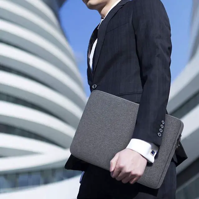 Alt view image 7 of 7 - 13-14 inch Laptop Sleeve Case Protective Computer Cover for 14" MacBook Pro M4 M3 M2 M1 / 14.4" Surface Laptop Studio/ThinkPad X1 Carbon / P14s T14 L14 E14 / HP, Dark Grey