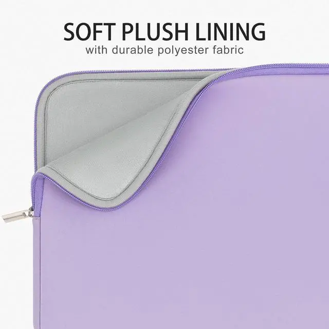 Alt view image 3 of 6 - 14 inch Laptop Sleeve Case Soft Padded Carrying Bag, Purple