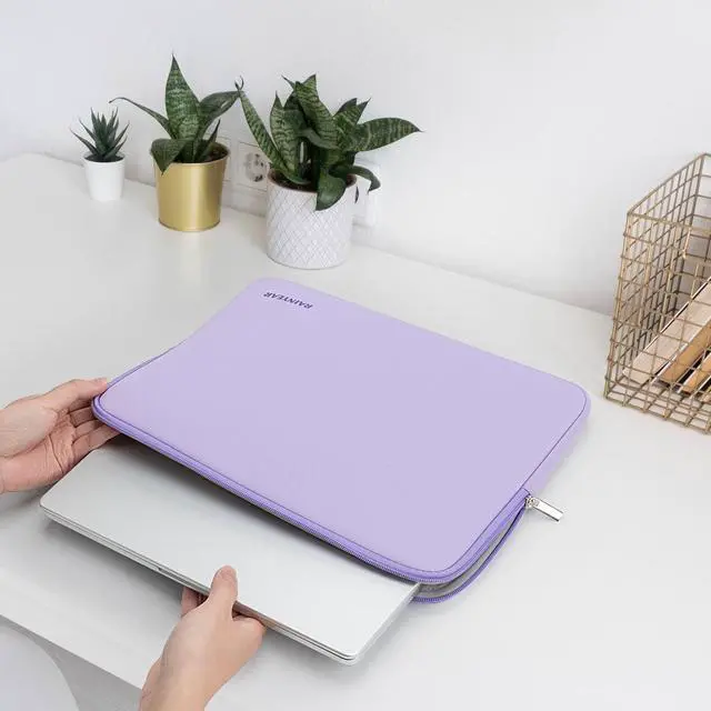 Alt view image 4 of 6 - 14 inch Laptop Sleeve Case Soft Padded Carrying Bag, Purple