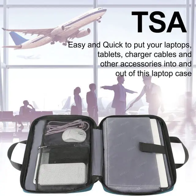 Alt view image 4 of 6 - 14 Inch Laptop Sleeve, Water Resistant TSA Laptop Case with Handle