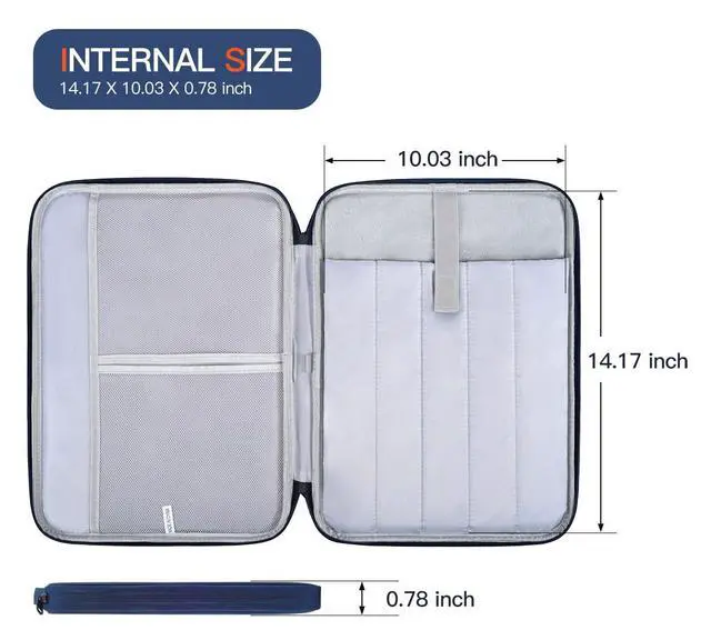 Alt view image 2 of 7 - Protective Laptop Sleeve Bag for MacBook Pro 14 inch with M5 M4 M3 M2 M1 Chips Pro Max A3426 A3427 A3434 A3112 A3401 A3185 A2992 A2442 2026-2021, Apple MacBook Carrying Case with Accessory Pocket-Blue