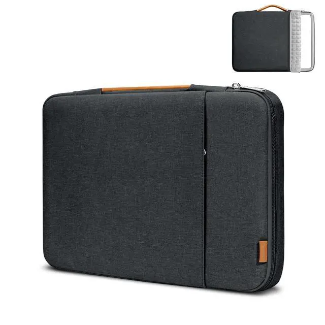 Alt view image 3 of 7 - 360° Protective Laptop Sleeve for 14 inch MacBook Pro M4/M3/M2/M1 Chips Pro/Max A2992 A2918 A2779 A2442 2024-2021, 13 inch Air A2681 A2337 Pro A2686 A2338, Splash-Resistant Case Bag, Black