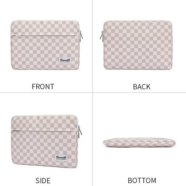 Alt view image 4 of 7 - Neutral Checker Pattern Laptop Sleeve Case Cover with Pocket for MacBook Pro 14 inch and 14 inch-14.4 inch HP, Lenovo, Dell, ASUS, Acer Notebook Computer