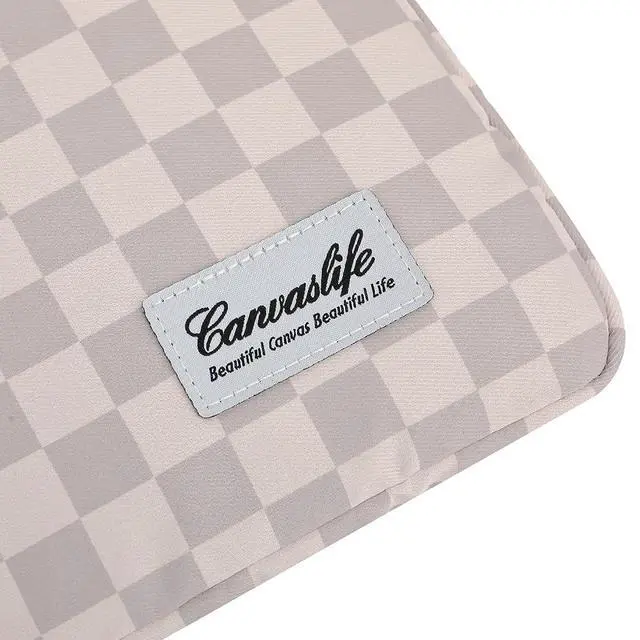 Alt view image 6 of 7 - Neutral Checker Pattern Laptop Sleeve Case Cover with Pocket for MacBook Pro 14 inch and 14 inch-14.4 inch HP, Lenovo, Dell, ASUS, Acer Notebook Computer